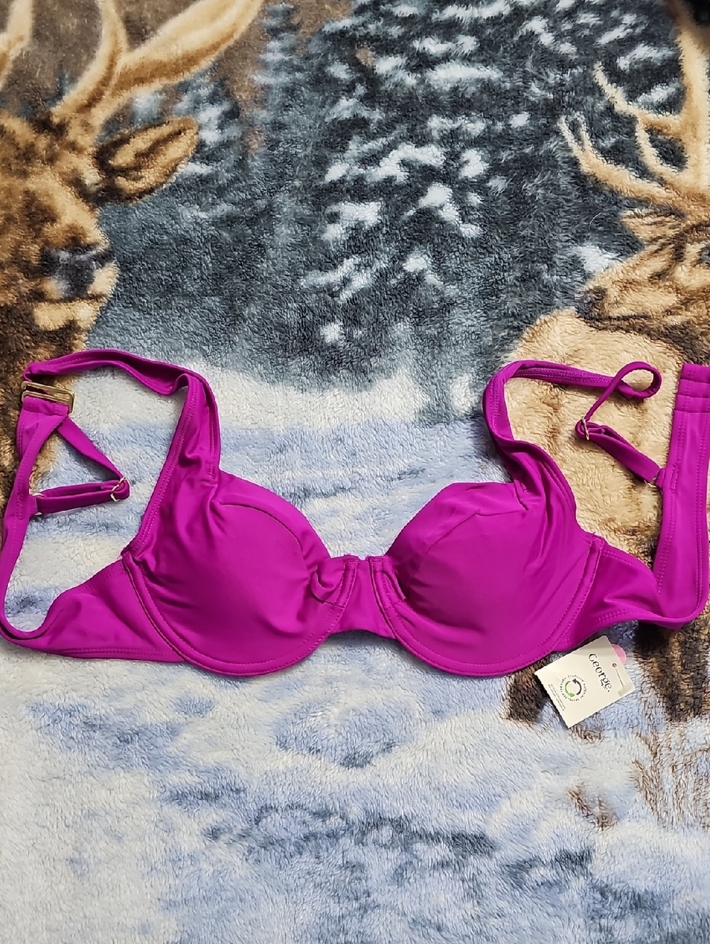 George Magenta Underwire Bikini Top